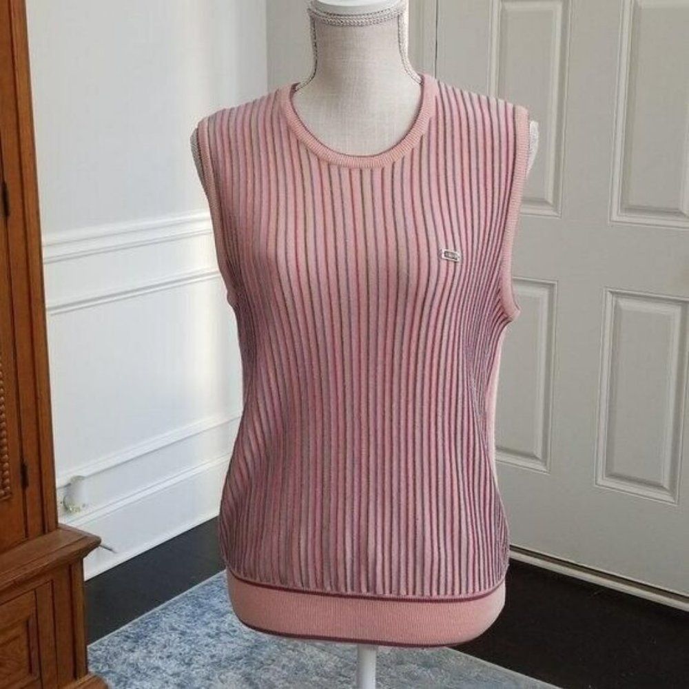 Astra Sleeveless Vest Vertical Stripes Ribbed Size Medium